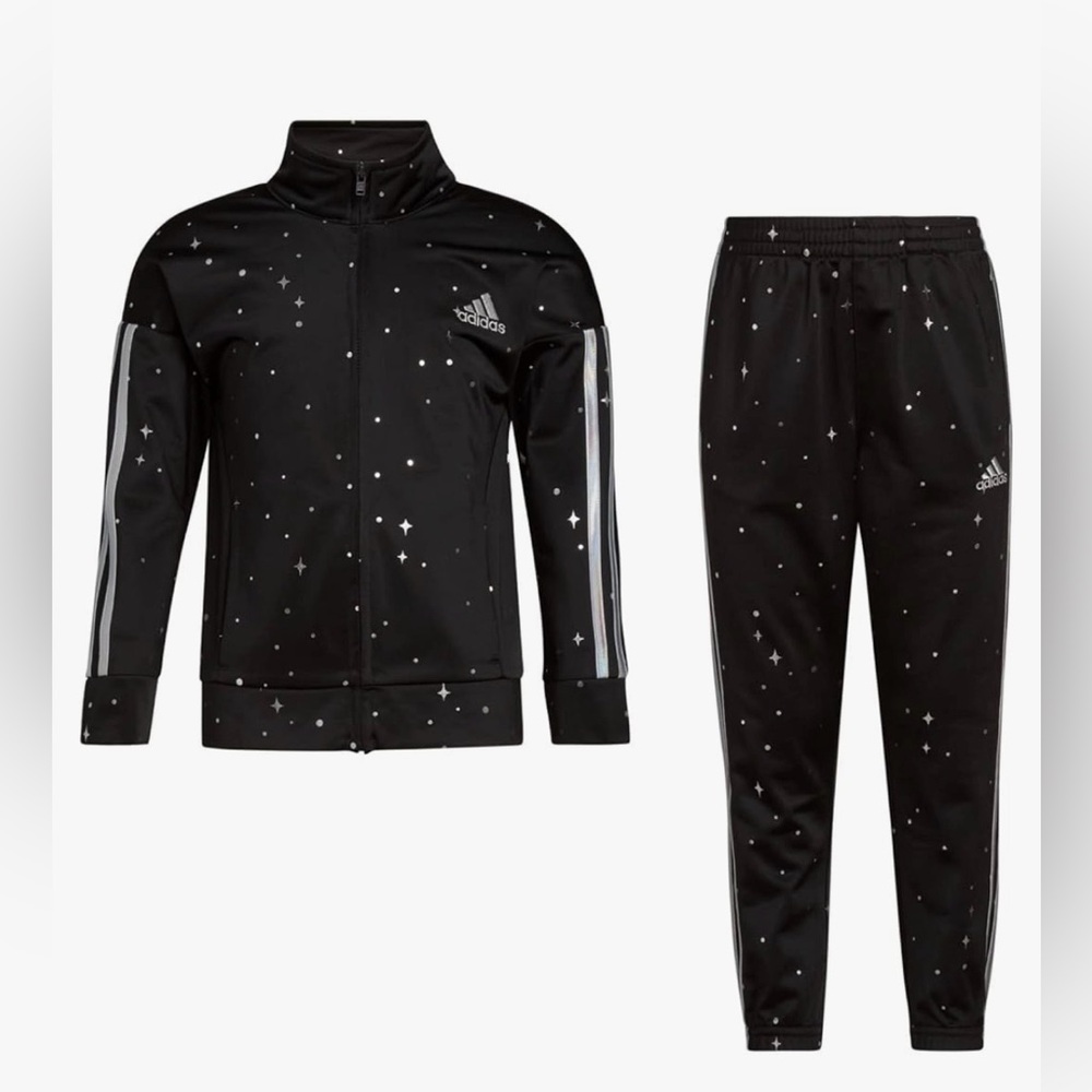 Adidas Black Tracksuit with Star Pattern